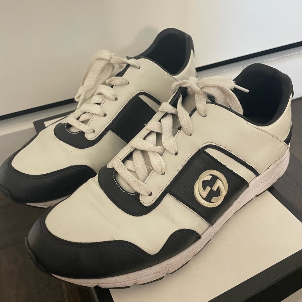 Gucci Miro Soft Nero Bianco white and black sneakers size 39 with box - Picture 2 of 8
